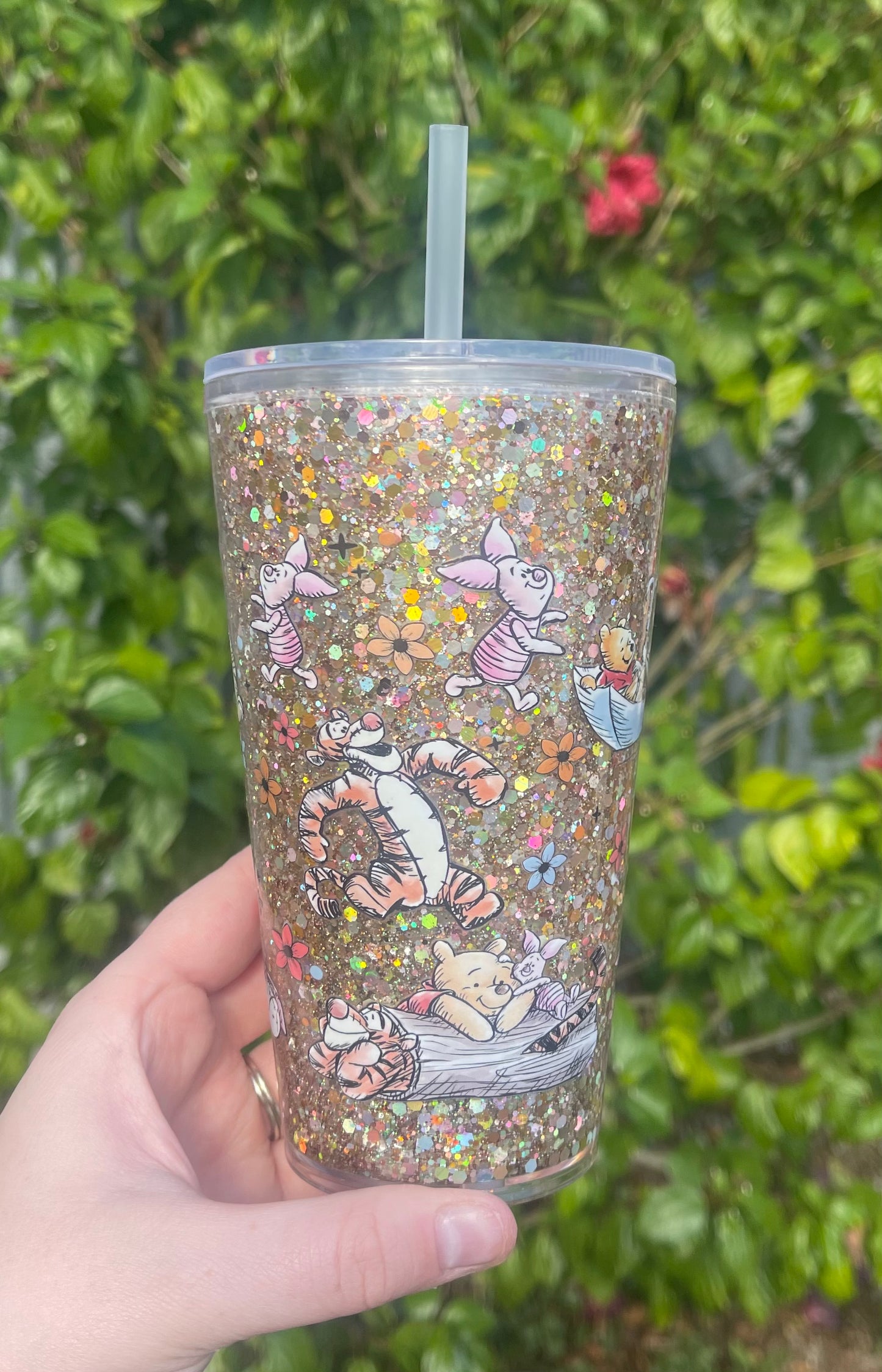 Traditional Winnie 16oz Pre Made Tapered Snowglobe Tumbler