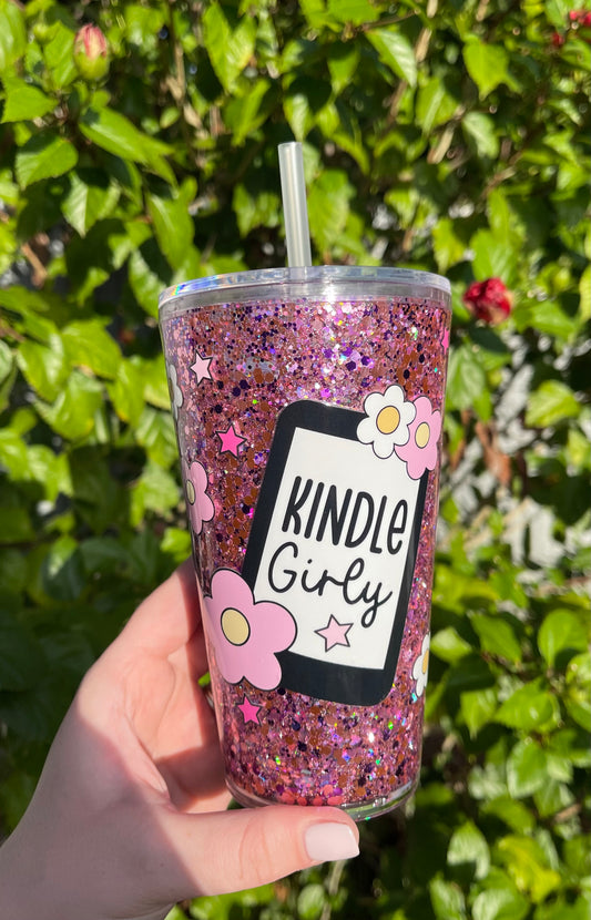 Kindle Girly Pre Made Snowglobe Tumbler
