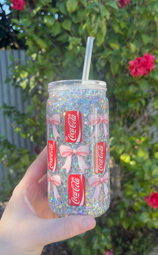Silver Drink Pre Made Snowglobe Tumbler