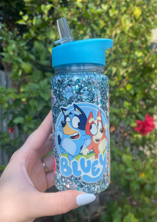 Blue Kids Snowglobe Drink Bottle