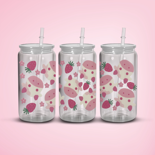 Strawberry Cow Custom Snowglobe Tumbler