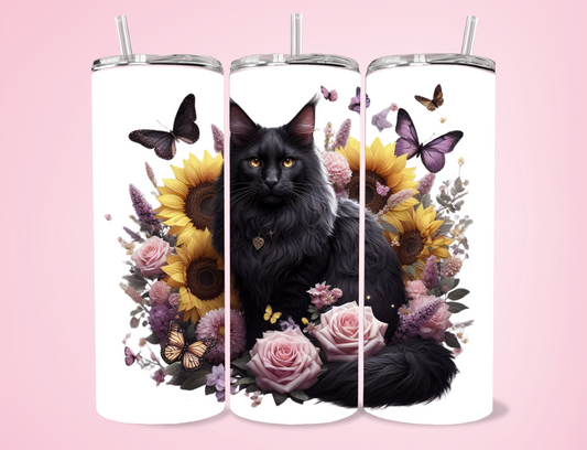 Wren - Black Cat 20oz Sublimation Tumbler